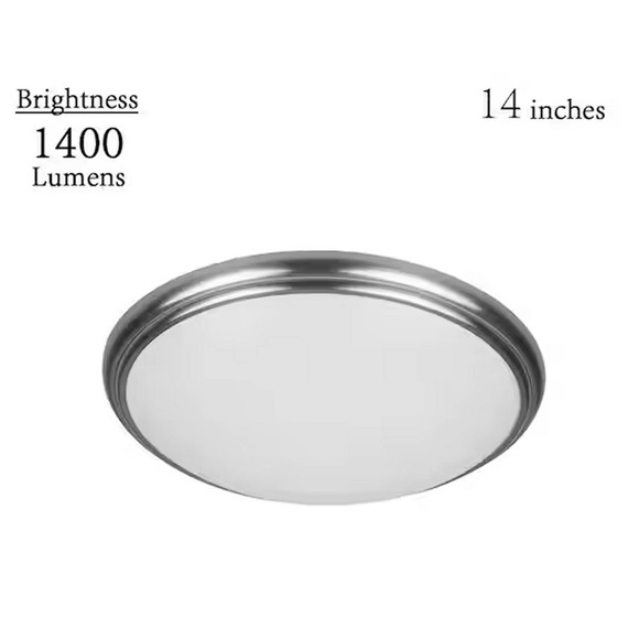 14" Brushed Nickel or Oil-Rubbed Bronze Selectable LED Flush Mount (PARTS USE) - Picture 1 of 8